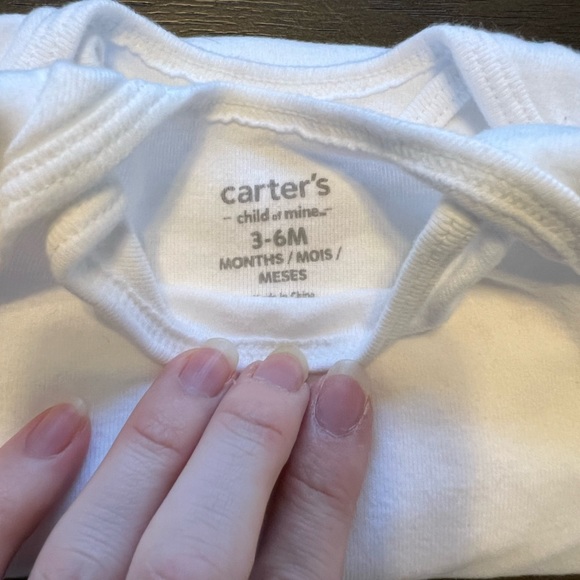THREE (3) Carter’s Short Sleeve White Onesies - Picture 2 of 2